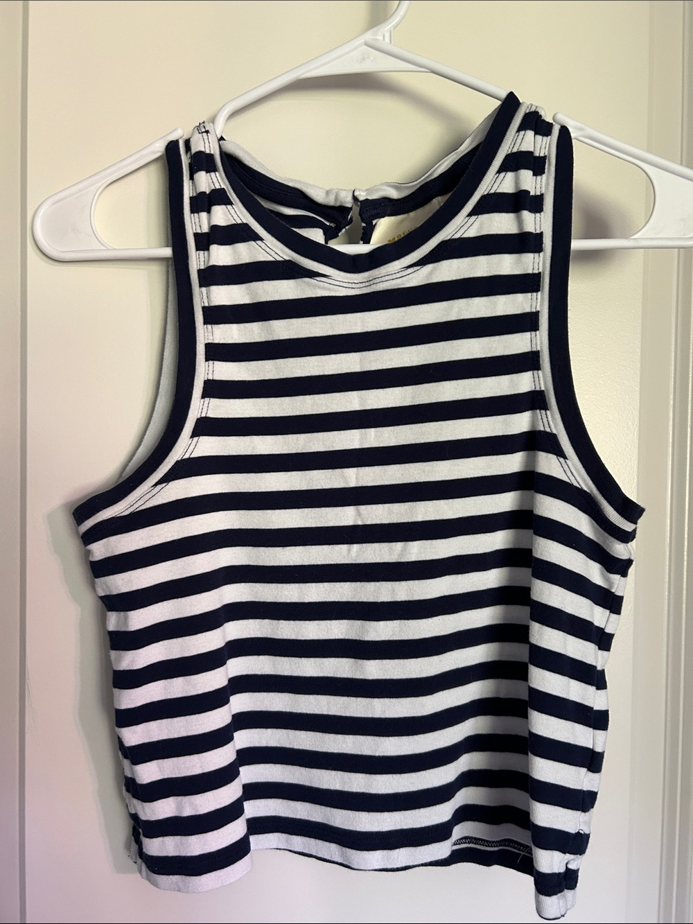 Anthropologie Navy & White Striped Tank